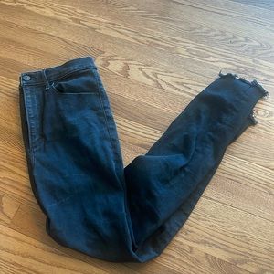 Abercrombie super high rise skinny jeans in black